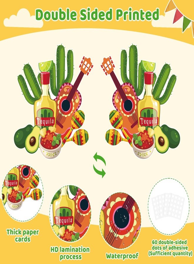 COCHIE Large 11"x14" Cinco de Mayo Decorations Cutouts Set, 9 Sheets Mexican Fiesta Paper Cardboard Cutout Party Decor, Day of the Dead Cactus Pepper Cut Outs Wall Door Windows Decoration (Bright) - Image 3