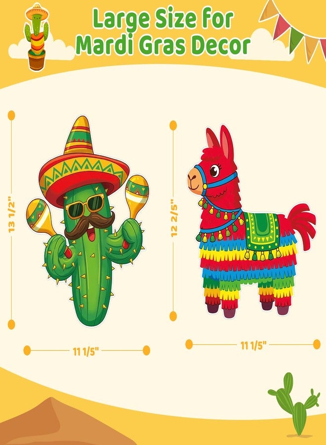COCHIE Large 11"x14" Cinco de Mayo Decorations Cutouts Set, 9 Sheets Mexican Fiesta Paper Cardboard Cutout Party Decor, Day of the Dead Cactus Pepper Cut Outs Wall Door Windows Decoration (Bright) - Image 2