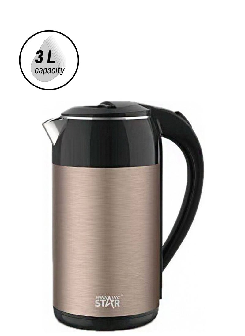 Winning Star - Electric Kettle Heat Preservation Kettle Family-sized 3L Capacity, Stainless Steel Fast Boil feature Safe-to-touch exterior - Image 1