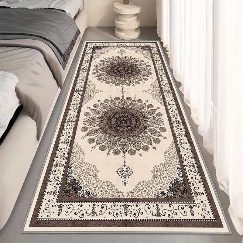 سجادة طويلة بنقوش زهرية مقاس 35.4 × 118 بوصة، ناعمة وقابلة للغسل، ديكور منزلي - Image 3