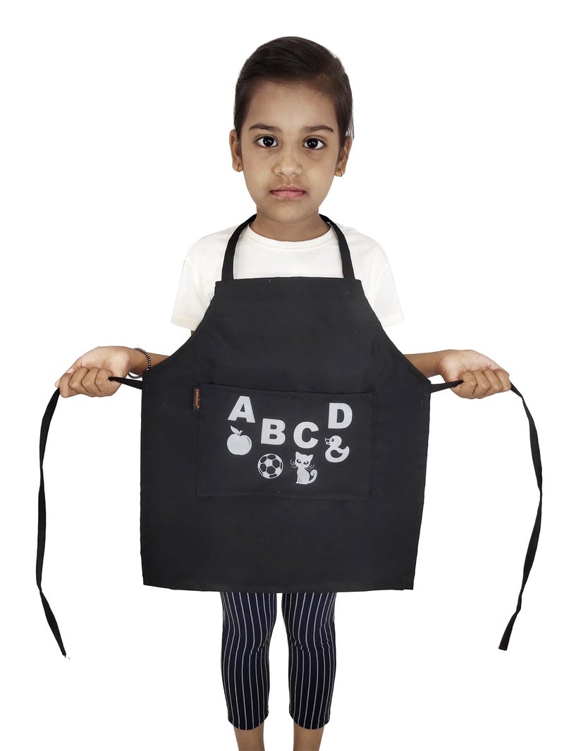 Tolexo® Waterproof Kids Apron with ABCD Text Print | Multipurpose for Baking, Cooking, Painting, Art & Birthday Theme Parties | Large Pocket | for Boys & Girls Age 3–6 Years - Image 3