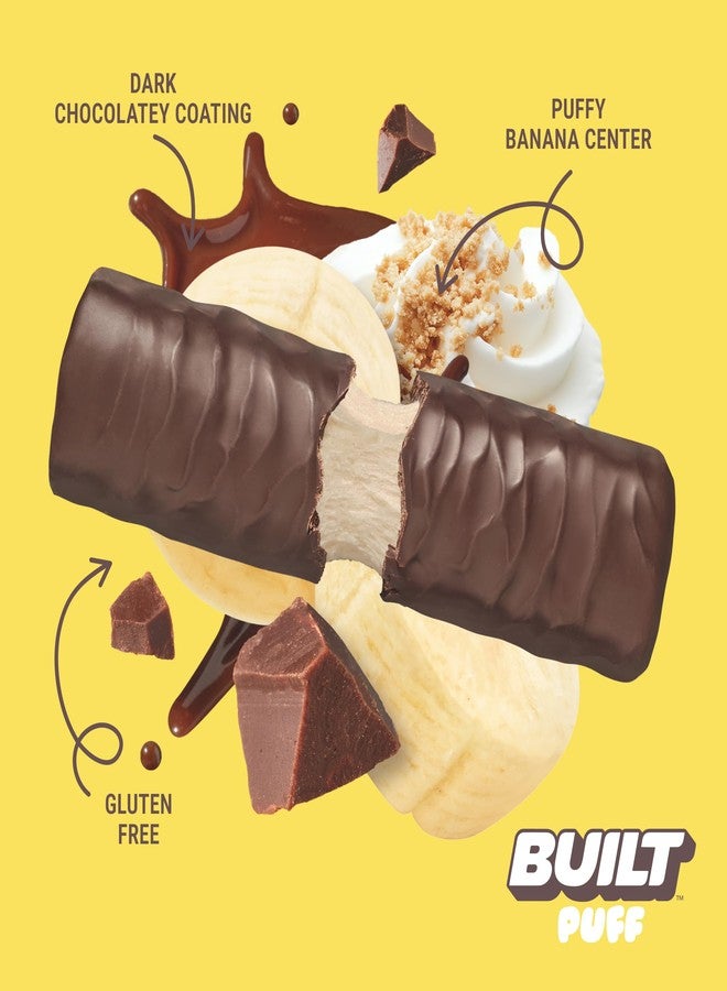 BUILT Bar Puff Protein Bars - Banana Cream Pie - 17g Protein Snack Bars with Collagen - Calorie Conscious & Gluten Free - 12 Count - Image 2