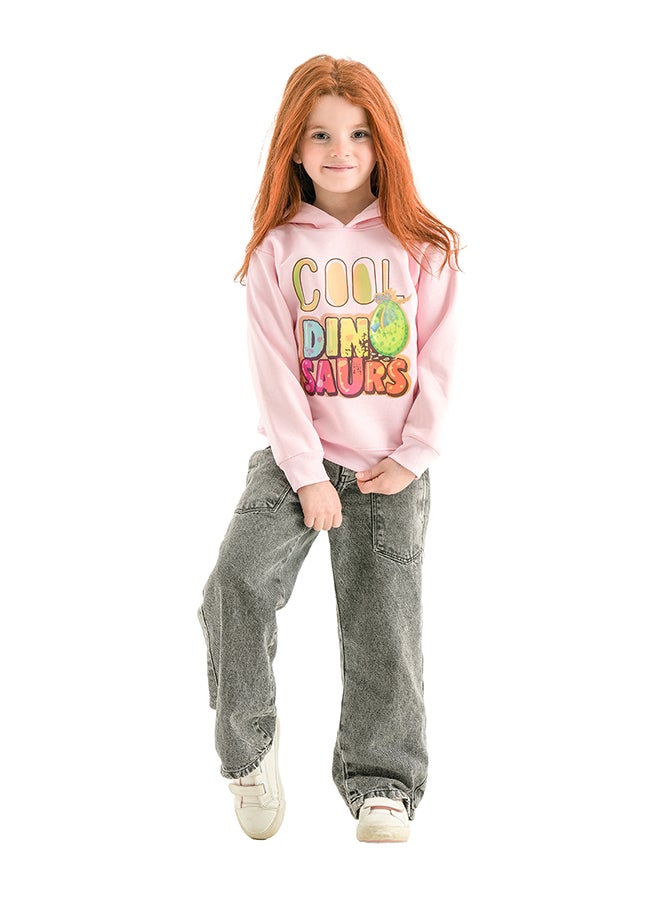 جوكي هودي شتوي بناتي مبطن فليس the Dinasour بطبعة