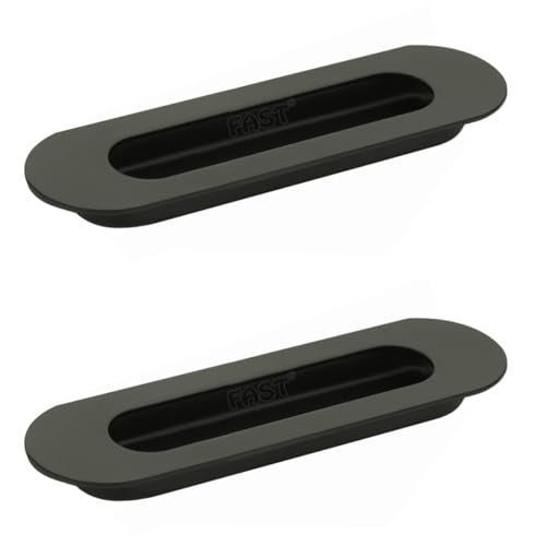 FAST CSH03 Stainless Steel Black Architechral Cabinet Concealed Sliding Door Handle for Wardrobe & Cupboard Doors. (6 INCH) - Image 1
