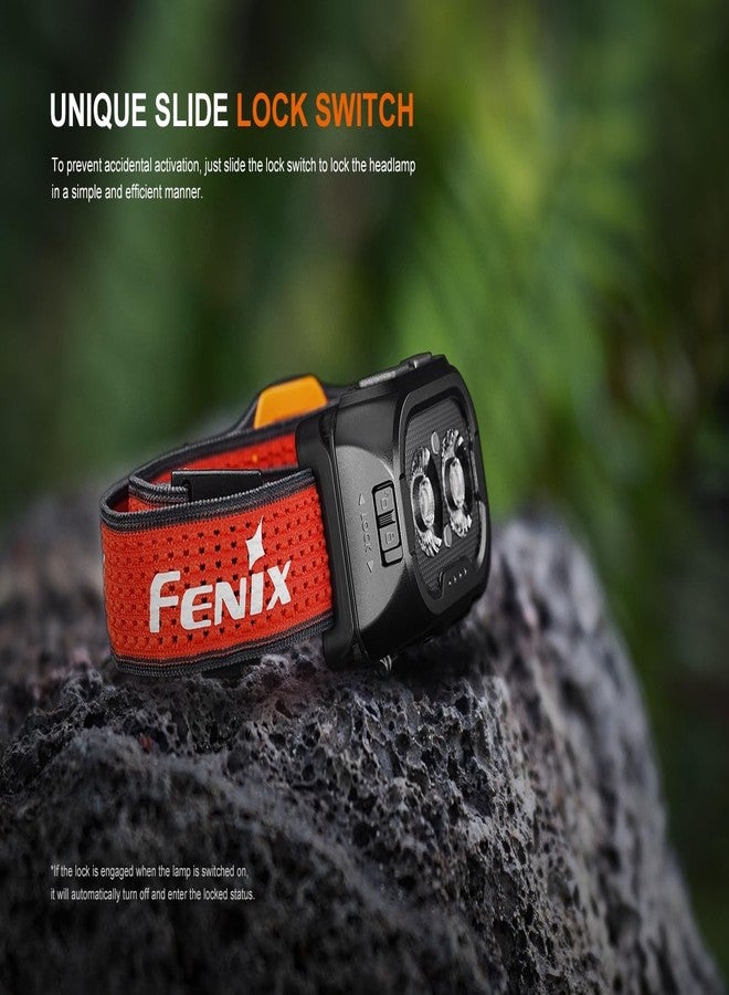 فينيكس مصباح رأس للجري على الطرق الوعرة Fenix HL18R-T V2.0 بقوة 800 لومن، قابل لإعادة الشحن عبر منفذ USB-C، مزود بإضاءة بيضاء وبيضاء دافئة وحمراء، متوافق مع 3 بطاريات AAA، (أسود) - Image 5