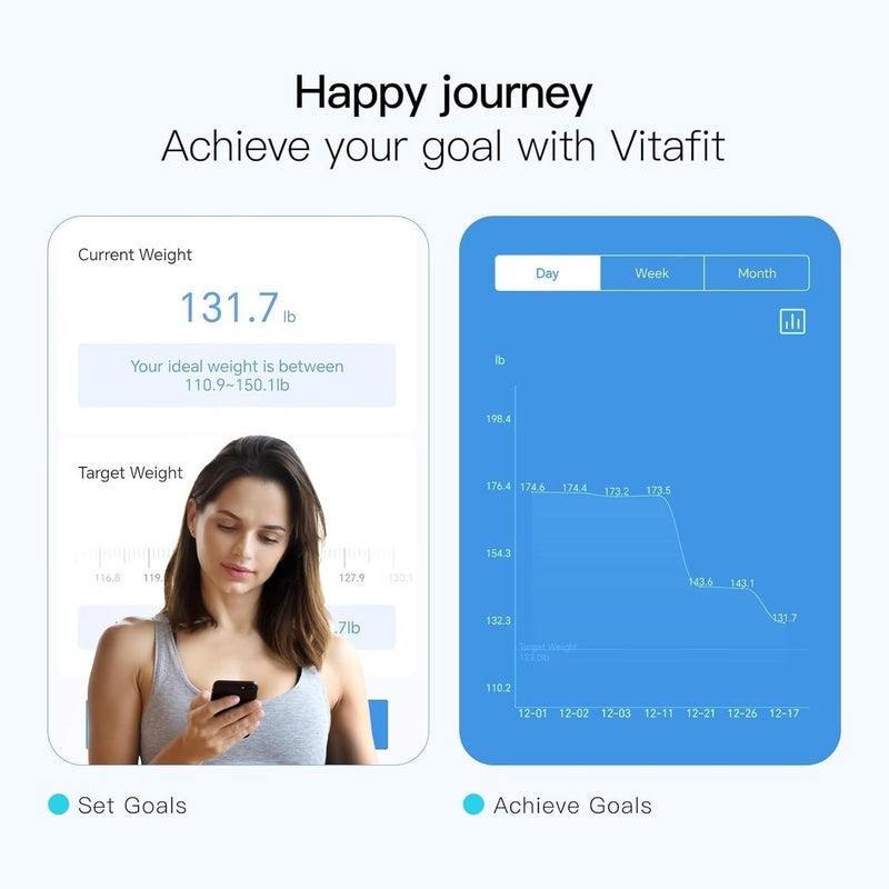 Smart Body Scale with 13 Body Composition Metrics , LED Display , Black - Image 4
