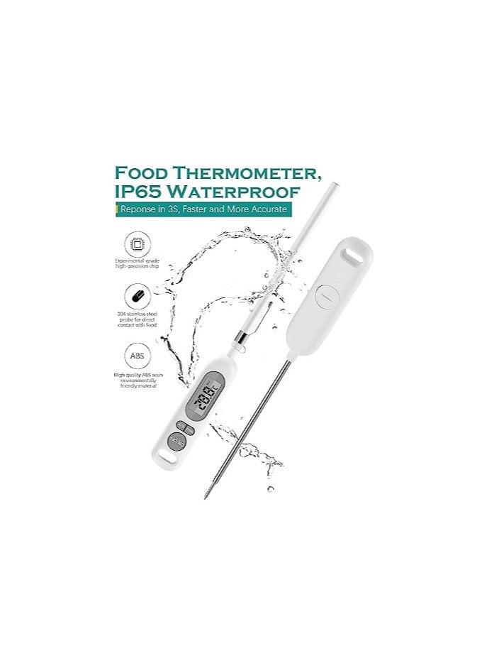 erorex Meat Thermometer, Waterproof Food Thermometer, Instant Read Digital Cooking Thermometer for Kitchen Cooking BBQ Sugar Jam Water Meat Milk - Image 2