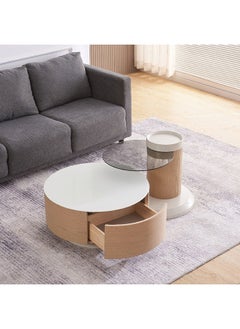 Home Box طاولة قهوة قابلة للدوران بسطح زجاجي سحاري 69.5 x 53 x 113 سم  - Image 2