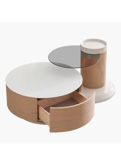 Home Box طاولة قهوة قابلة للدوران بسطح زجاجي سحاري 69.5 x 53 x 113 سم  - Image 3