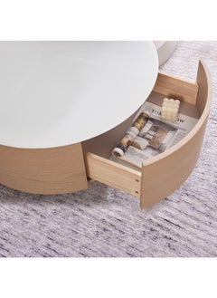 Home Box طاولة قهوة قابلة للدوران بسطح زجاجي سحاري 69.5 x 53 x 113 سم  - Image 4