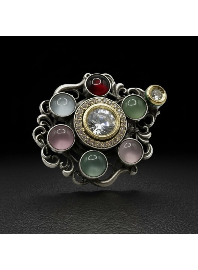 Pretty Precious Oxidised Adjustable Finger Ring for Women and Girls – Antique Silver Finish, Trendy Boho Jewellery - Image 4