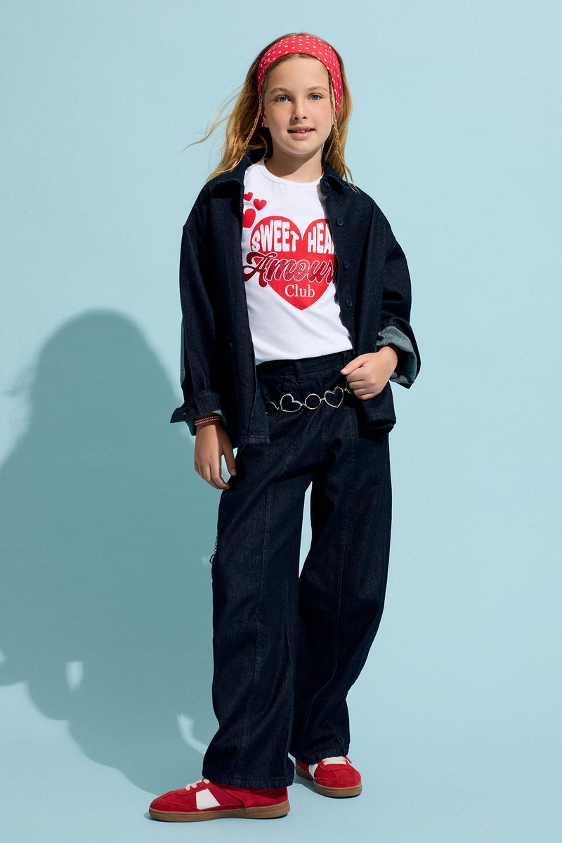 DeFacto Blue Girl Oversize Fit Denim Jacket Casual - Image 2