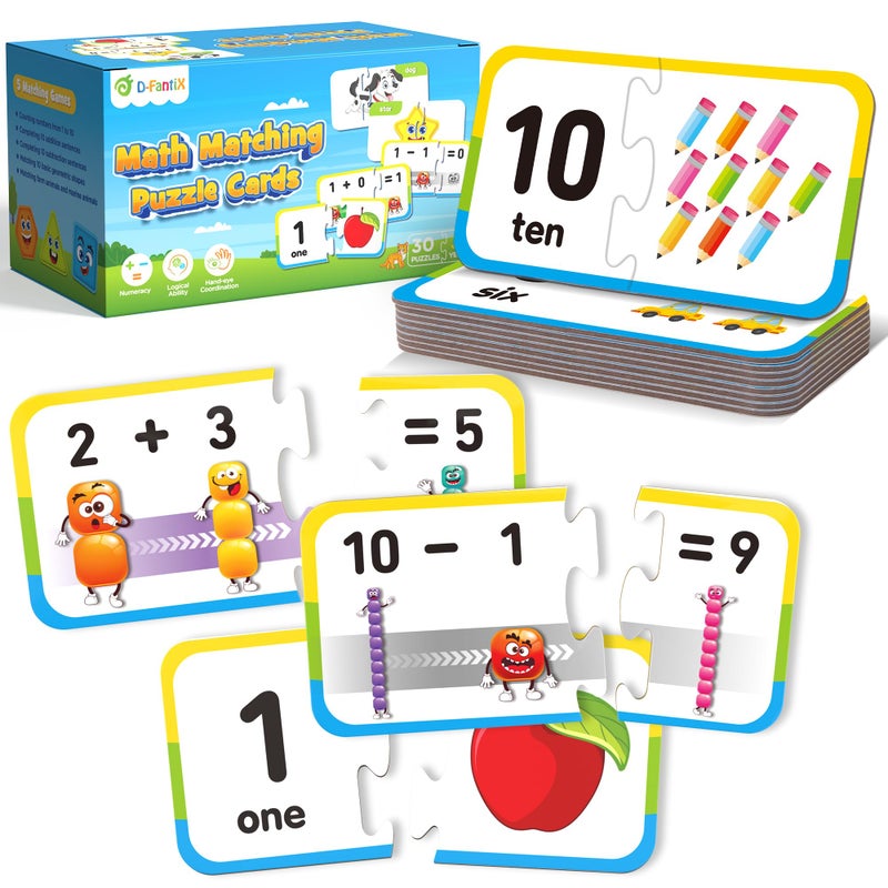 D-FantiX DFantiX 30 SelfCorrecting Number Puzzles DoubleSided Addition and Subtraction Games Kindergarten Math Games for Kids Montessori Math Puzzles Educational Toys Preschool Learning Activities - Image 3
