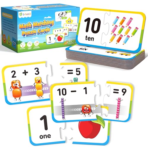 D-FantiX DFantiX 30 SelfCorrecting Number Puzzles DoubleSided Addition and Subtraction Games Kindergarten Math Games for Kids Montessori Math Puzzles Educational Toys Preschool Learning Activities - Image 1