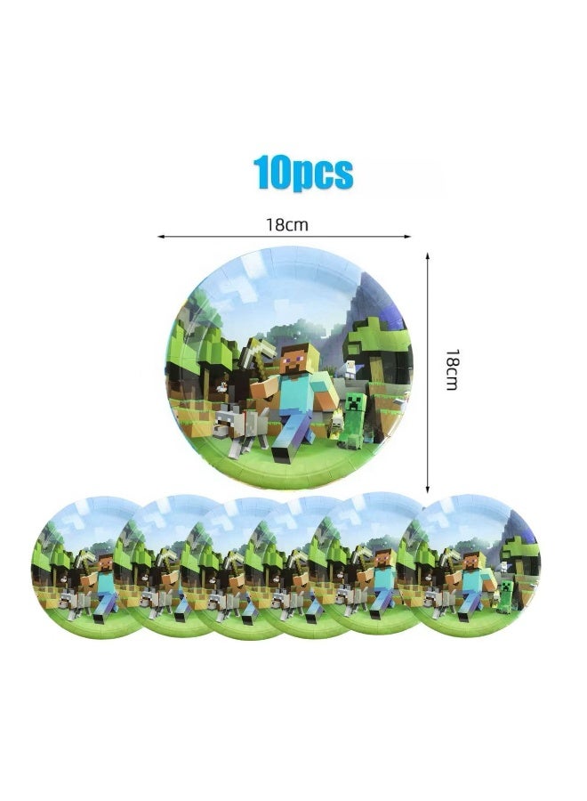 ماين كرافت زينة حفلة عيد ميلاد الأولاد والبنات مستلزمات للاستعمال مرة واحدة مجموعة حسب الموضوع - Image 4