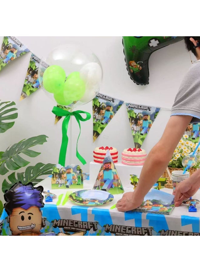 ماين كرافت زينة حفلة عيد ميلاد الأولاد والبنات مستلزمات للاستعمال مرة واحدة مجموعة حسب الموضوع - Image 2