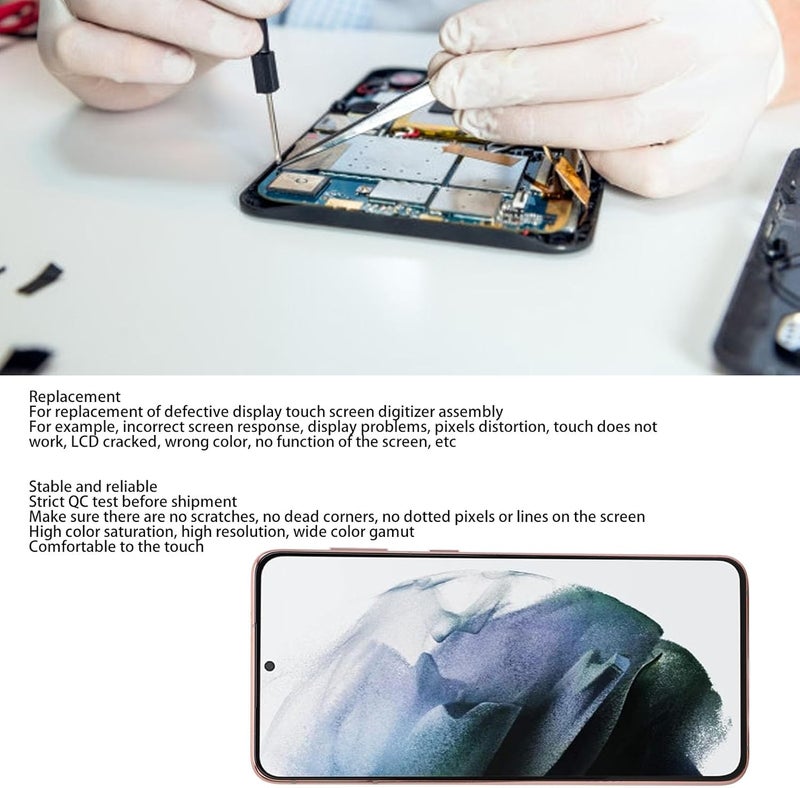 Wisoqu for S21 Plus 5G Screen Replacement OLED, 6.7 Inch Touch Screen Display Digitizer Assemblyt with Tools, for SM G996B EU International Version (Rose Gold) - Image 4