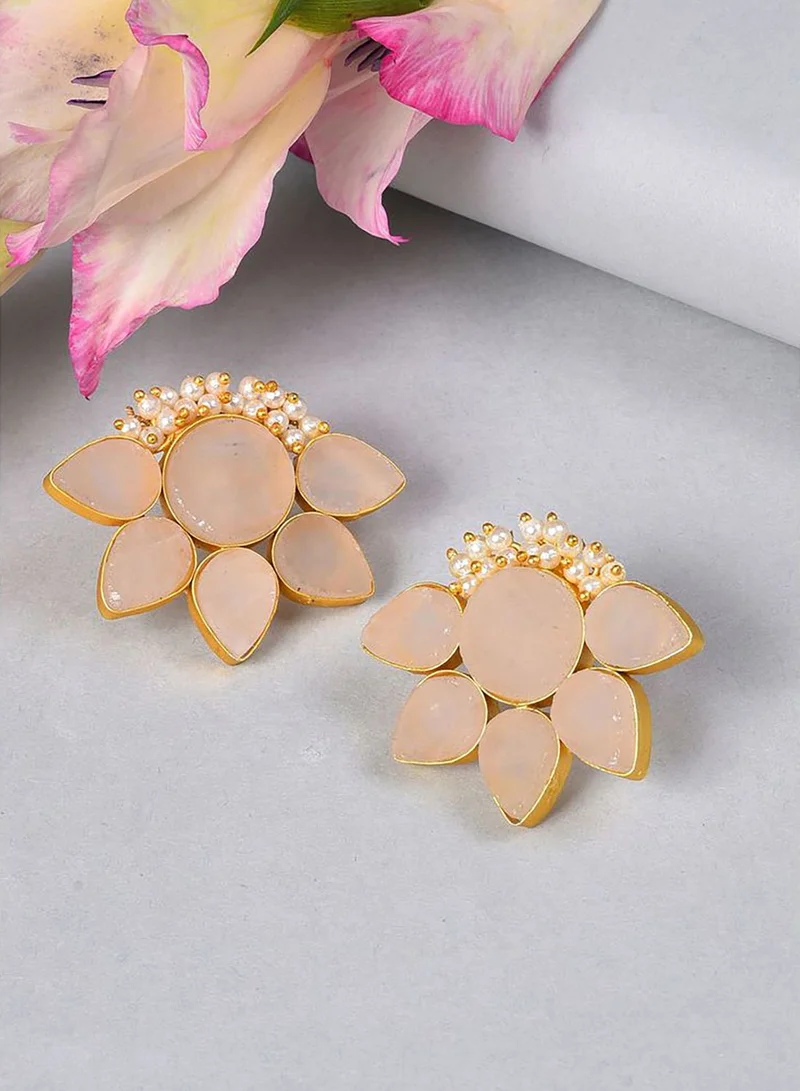 SOHI Gold Plated Designer Stone Earrings