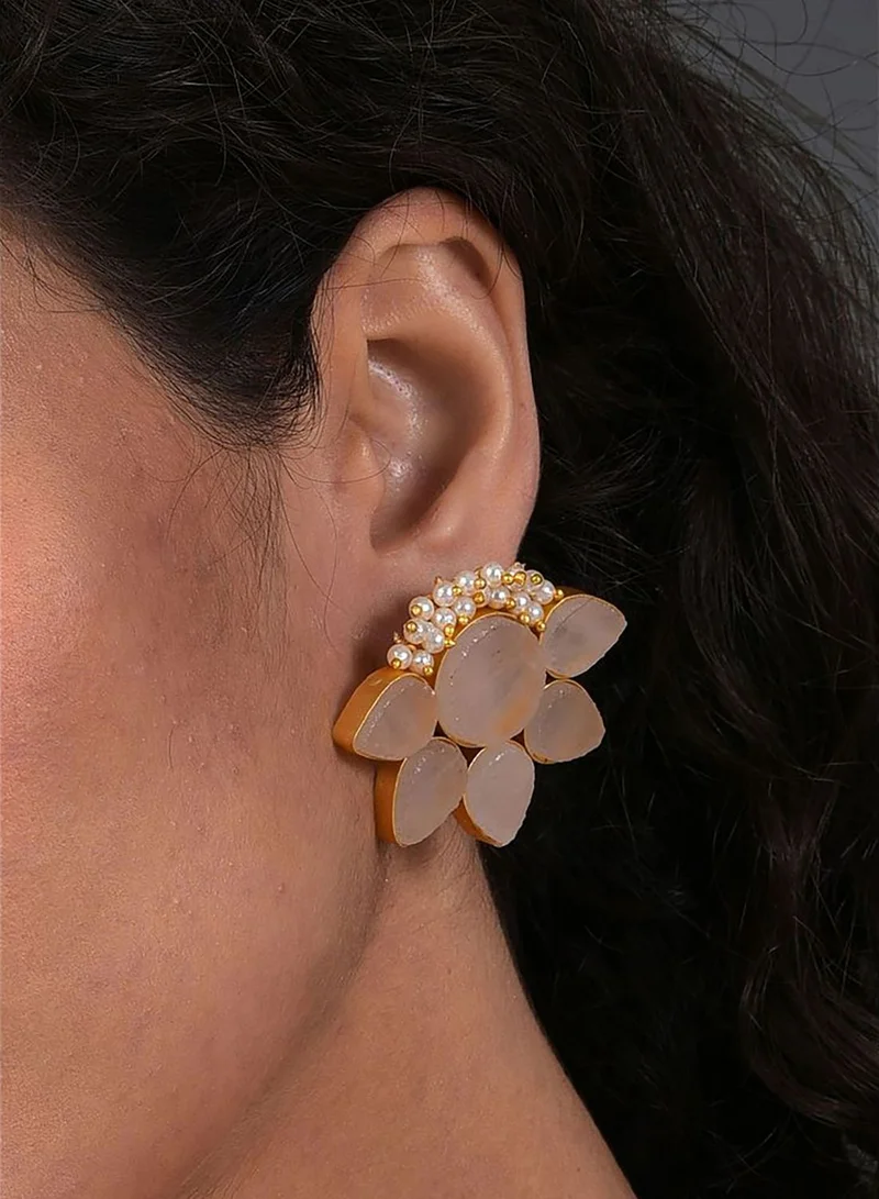 SOHI Gold Plated Designer Stone Earrings
