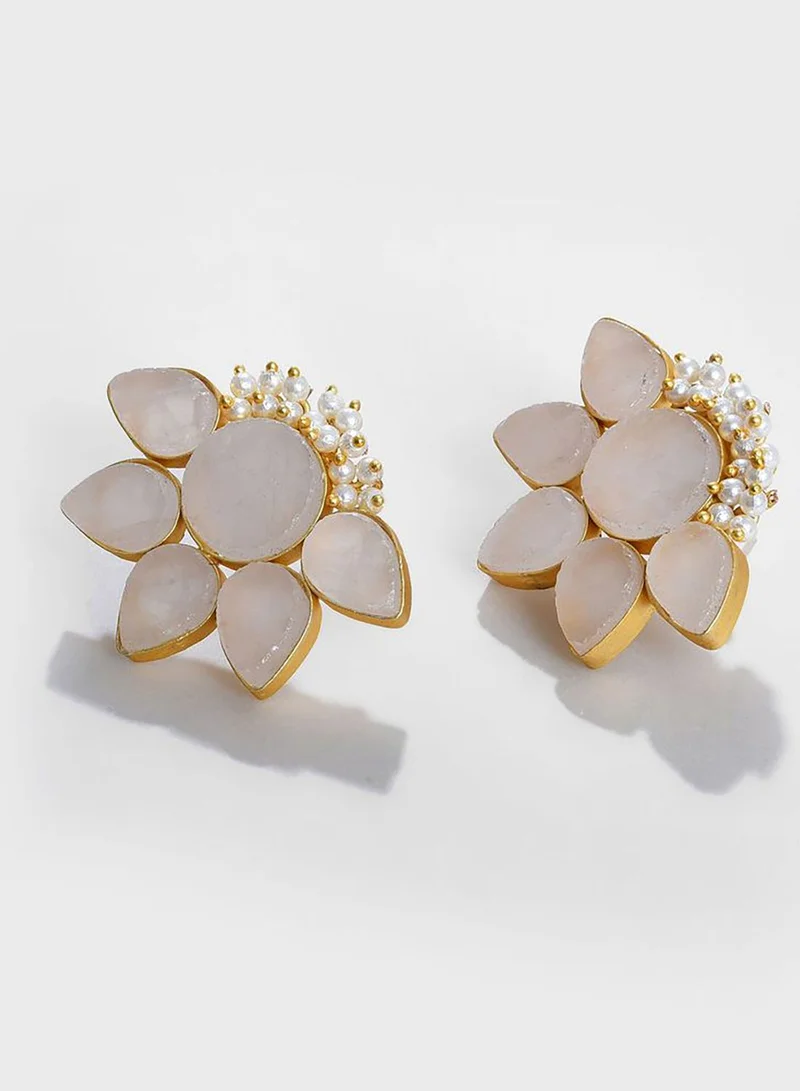 SOHI Gold Plated Designer Stone Earrings
