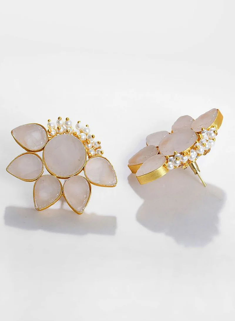 SOHI Gold Plated Designer Stone Earrings