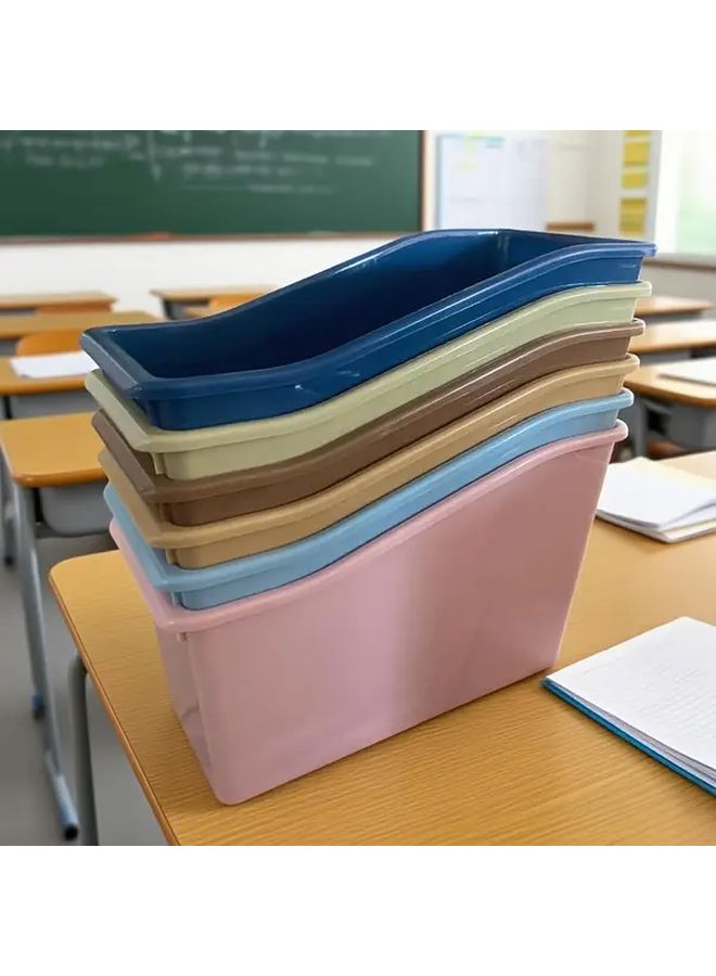6 صناديق تخزين قابلة للتكديس بألوان زاهية، منظمة مكتب متعددة الوظائف لسطح المكتب، مناسبة لخزانة الكتب وأدراج المكتبة والفصول الدراسية والاستخدام المنزلي - Image 4