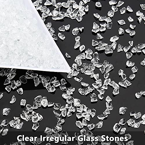 BONNY BOXX Irregular Crushed Glass Chips Sprinkles, 100g Metallic Chunky Glitter Stones for Nail Art, Resin Mold Filler, DIY Crafts, Vase Filler, Jewelry Making (Clear) - Image 3
