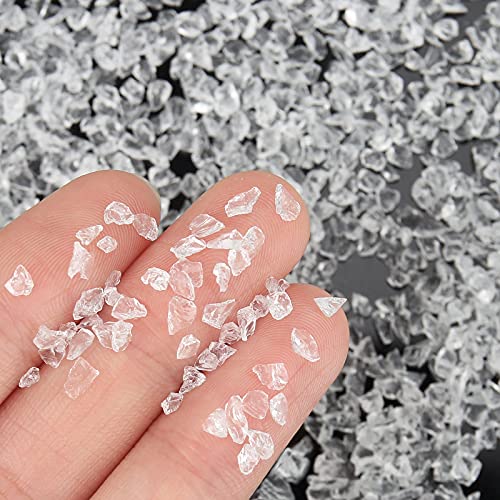 BONNY BOXX Irregular Crushed Glass Chips Sprinkles, 100g Metallic Chunky Glitter Stones for Nail Art, Resin Mold Filler, DIY Crafts, Vase Filler, Jewelry Making (Clear) - Image 2