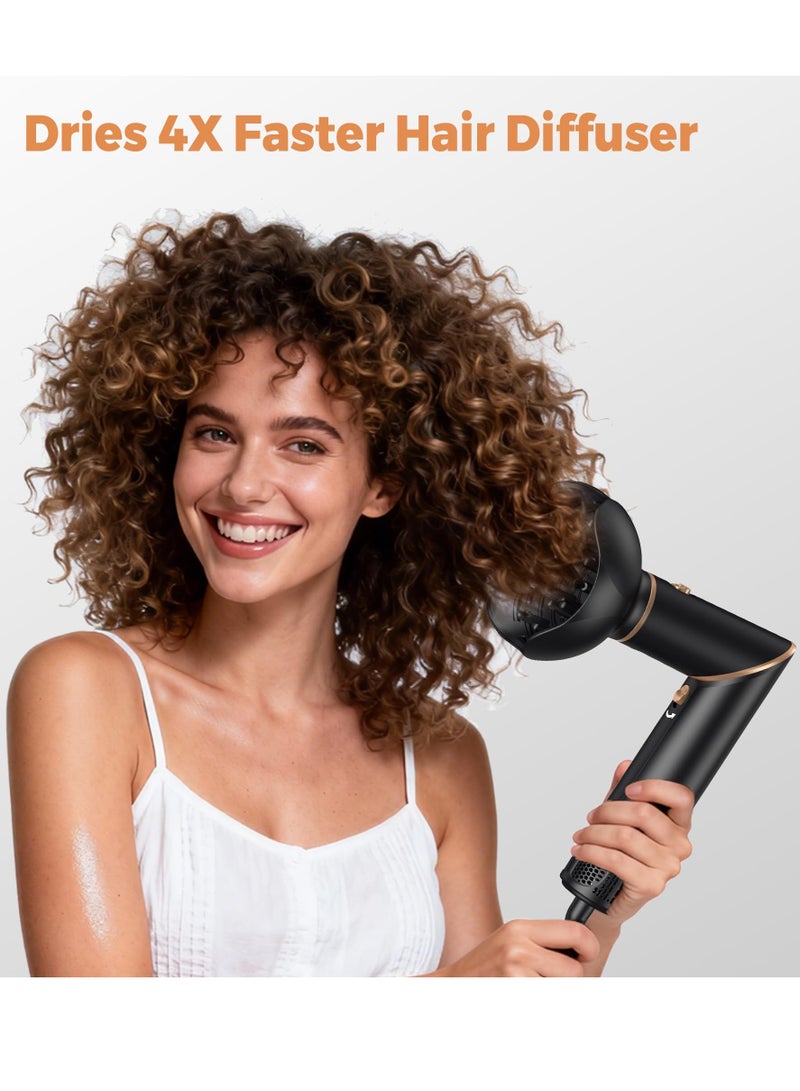 OKWRAP 6 in 1 Air Styler Brush Set,  Detachable Hair Dryer Styling Tools with Blow Dryer, Diffuser, Straightening Brush, Round Volumizing Brush, 2 Sizes Curling Barrels, Foldable Negative Ion Blowout Hair Styler for All Hair Types, Hair Styler Tools Home Travel Salon - Image 5