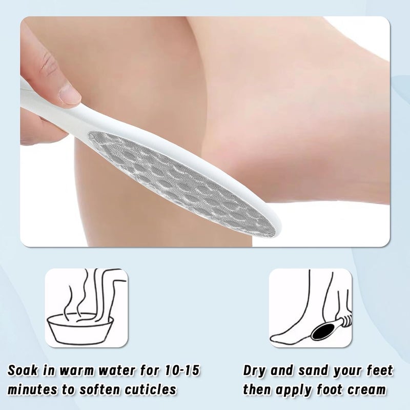 Foot File Dead Hard Skin Remover – Pedicure Rasp Cracked Heels, Double Side Professional Callus Removal for Feet, Stainless Steel Foot Scraper for Feet Care-MULTICOLOR - Image 3