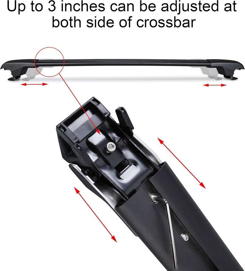 Autekcomma 260lb Loading Weight Heavy Duty Roof Rack CrossBars Replacement for 2013-2018 Toyota RAV4,Anti-Corrosion,Aluminum Black Matte with Anti-Theft Locks (ONLY FIT Original Side Rail) - Image 4