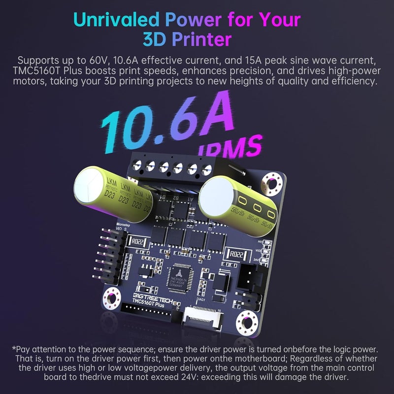 BigTreeTech TMC5160T Plus V1.0 Stepper Motor Driver 8V-60V StepStick SPI Silent High Speed Printing for Marlin/Klipper/RRF Firmware Manta M8P V2.0/V1.0, Octopus Pro Control Board (Without Case) - Image 2