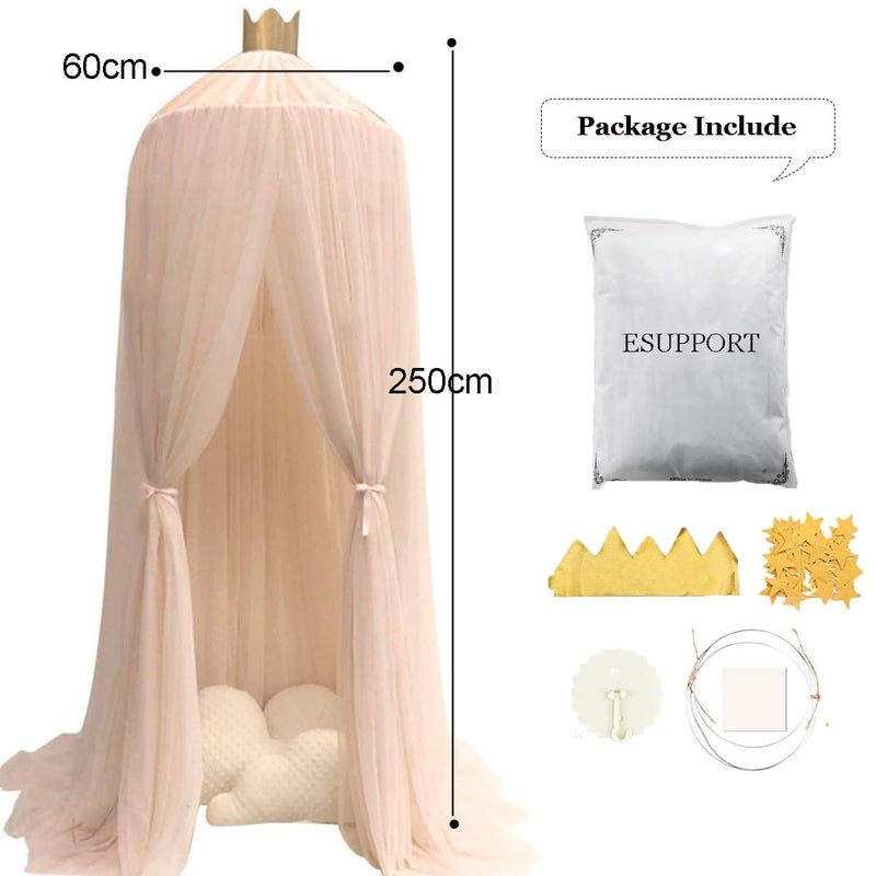 ESUPPORT Princess Bed Canopy Dome Lace Mosquito Net Play Tent Hanging Home Decoration Netting Curtains Reading Nook for Indoor Outdoor - Image 5