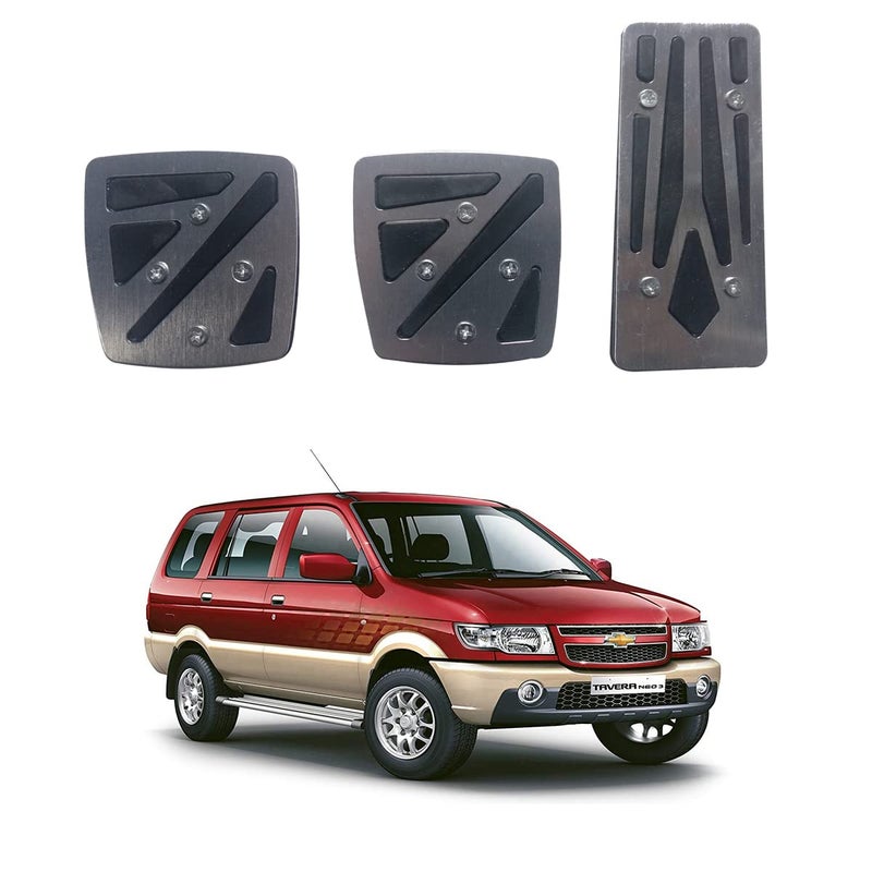 Oshotto 3 Pcs Non-Slip Manual CS-048 Car Pedals Kit Pad Covers Set Compatible with Chevrolet Tavera (Grey) - Image 1
