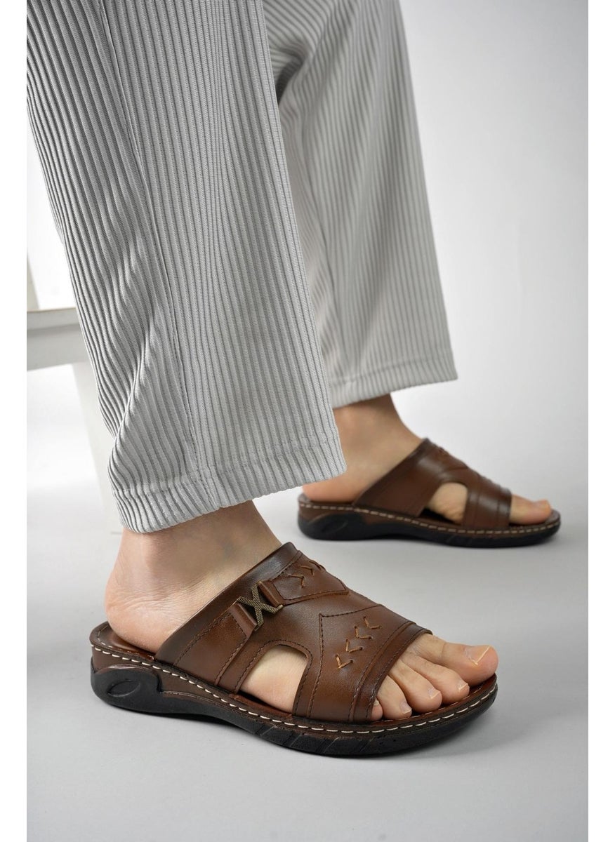 muggo Ryan Guaranteed Orthopedic Comfortable Sole Leather Look Men's Slippers  - Image 3