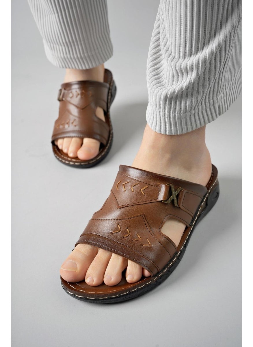 muggo Ryan Guaranteed Orthopedic Comfortable Sole Leather Look Men's Slippers  - Image 4