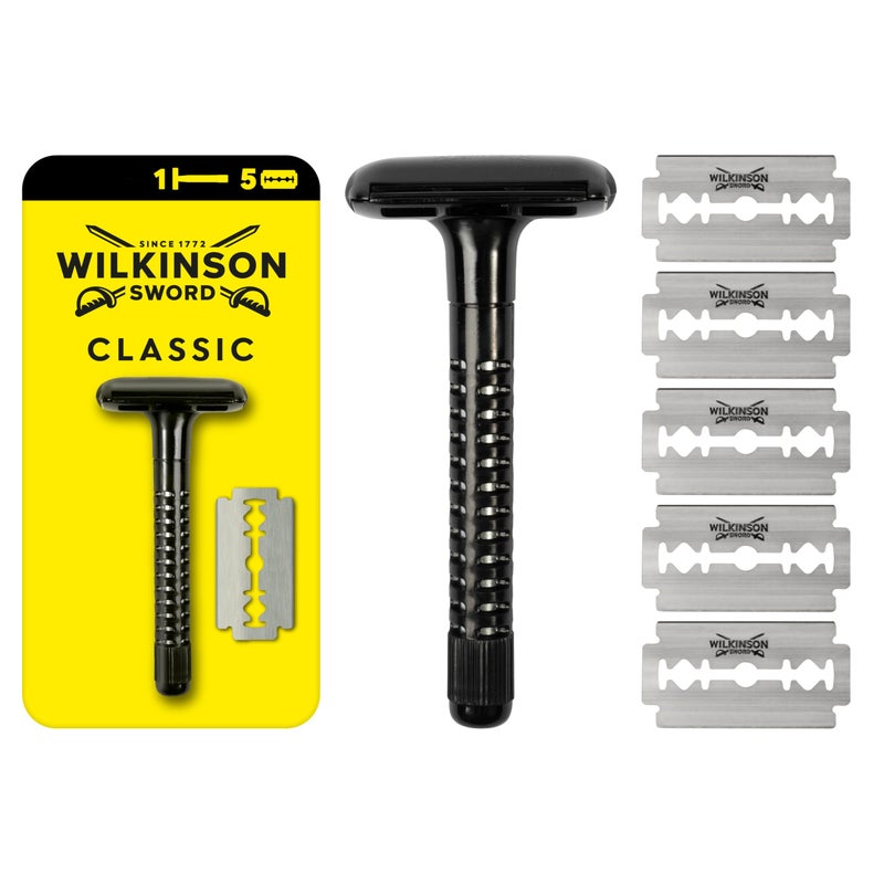 Wilkinson Sword Classic Men's Razor with 5 Razor Blades - Image 1
