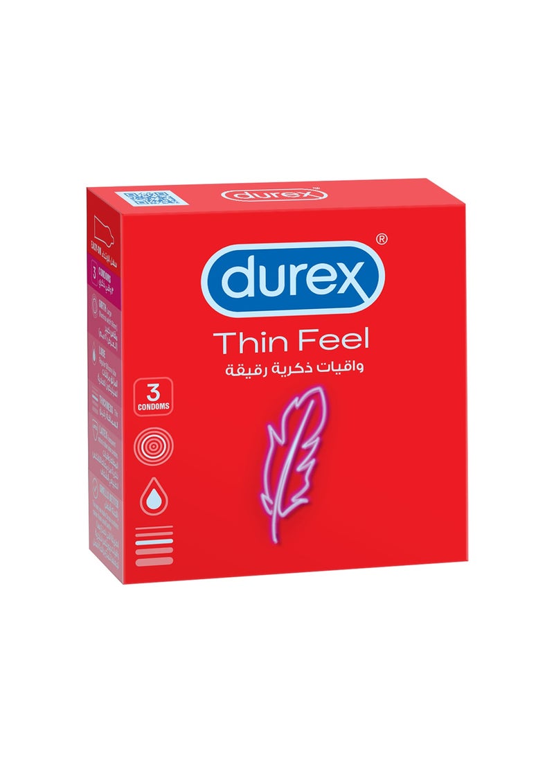 واقيات ذكرية رقيقة مزلقة للرجال، 3 قطع