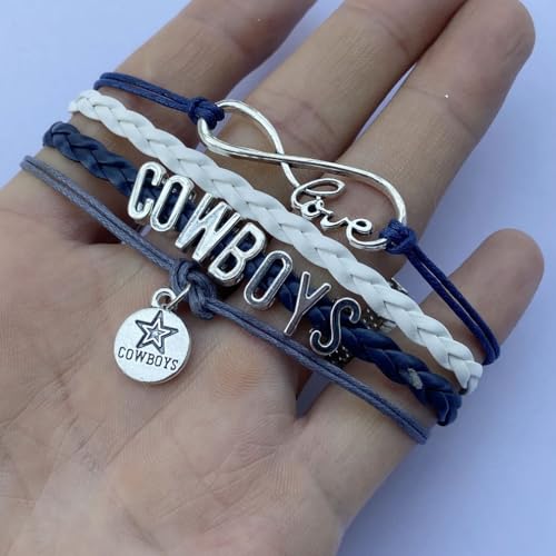 DOLON Infinity Football Cowboys Bracelet Handmade Leather Braided Fans Gift - Image 4