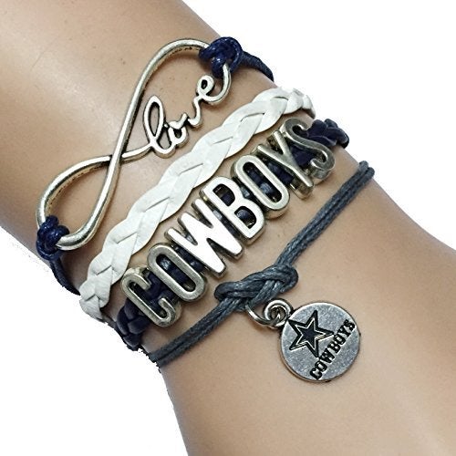 DOLON Infinity Football Cowboys Bracelet Handmade Leather Braided Fans Gift - Image 2
