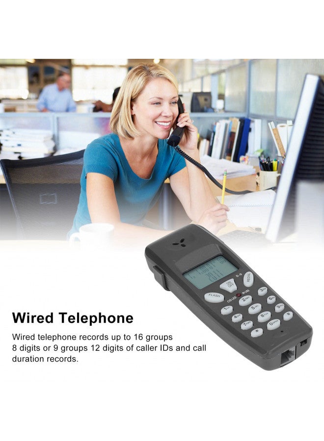 Cuifati Corded Phone, 16 Bit LCD Display Corded Telephone Wired Telephone with Redial Pause Function with FSK, DTMF Caller ID for Home Office  - Image 1