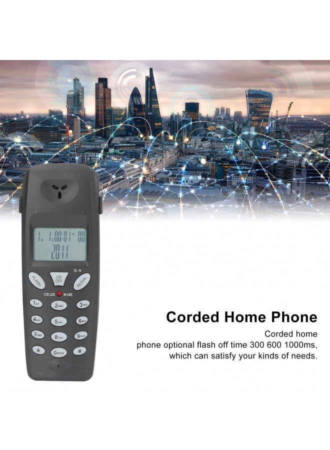Cuifati Corded Phone, 16 Bit LCD Display Corded Telephone Wired Telephone with Redial Pause Function with FSK, DTMF Caller ID for Home Office  - Image 2