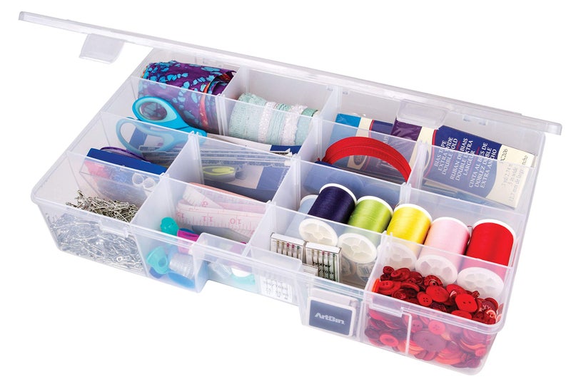 ArtBin 6980AG XL Solutions Box with Dividers, Art & Craft Organizer, [1] Plastic Storage Case, Clear - Image 1