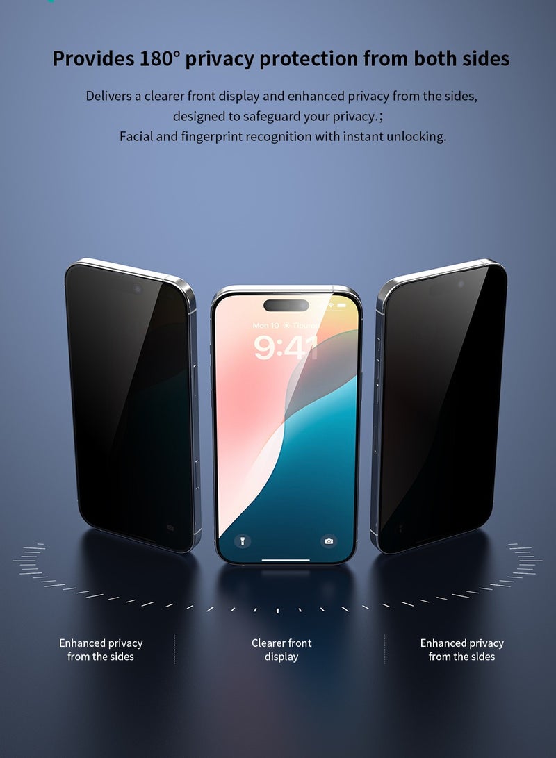 ديفيا حماية شاشة  ايفون 16برو لقافه  من ديفيا يضمن لك حماية الشاشة من الخدوش والصدمات مع الحفاظ على خصوصيتك الشخصية. بفضل الزجاج المقوى مرتين ويدعم التعرف السريع على بصمة الاصبع - Image 4