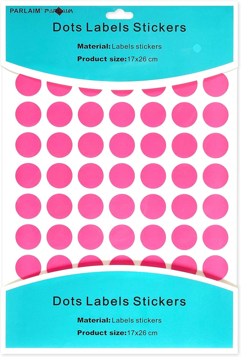 PARLAIM 1050 3/4" Round Color Coding Circle Dot Label Stickers, 15 Sheets, 0.75 inch Fluorescent Pink - Image 2