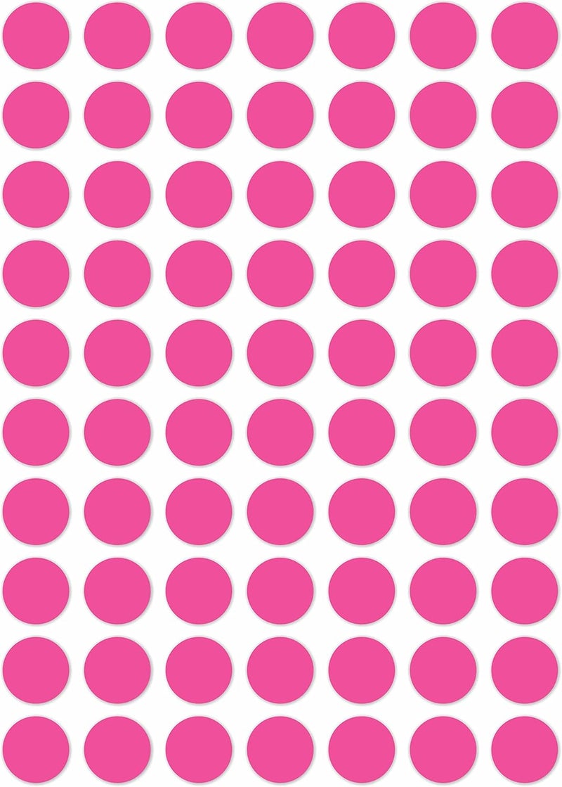 PARLAIM 1050 3/4" Round Color Coding Circle Dot Label Stickers, 15 Sheets, 0.75 inch Fluorescent Pink - Image 1
