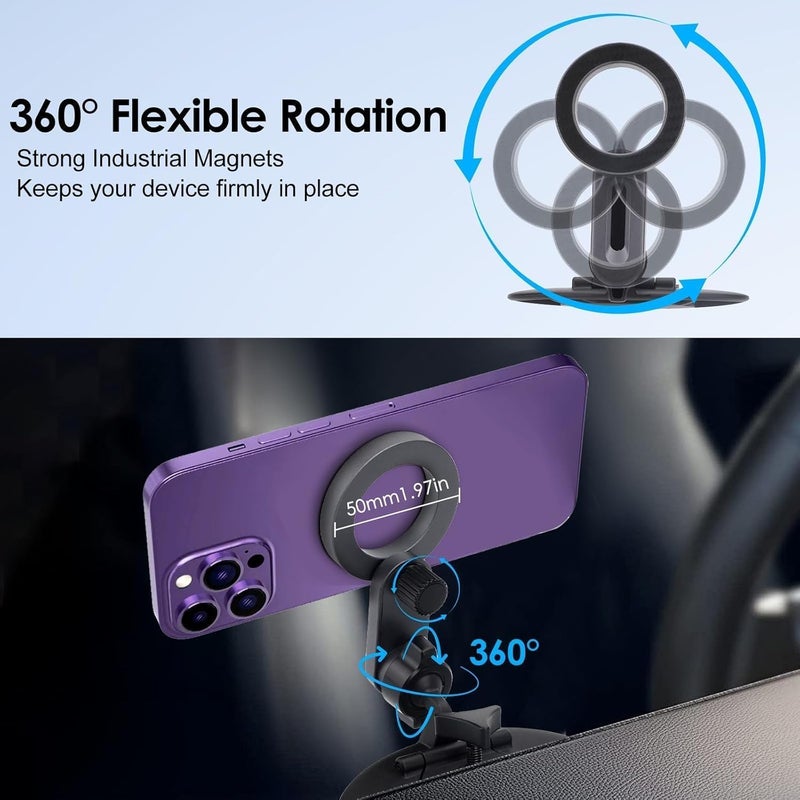 EEEKit Magnetic CD Slot Phone Mount, 20 Strong Magnets CD Player Car Phone Holder for Magsafe Cases and All Smartphones - Image 5