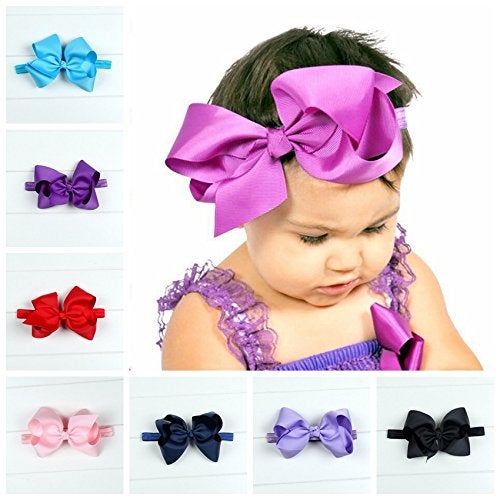 DDazzling Baby Large Hair Bow Headband Hair Accessories Photo Props (Red) - Image 2