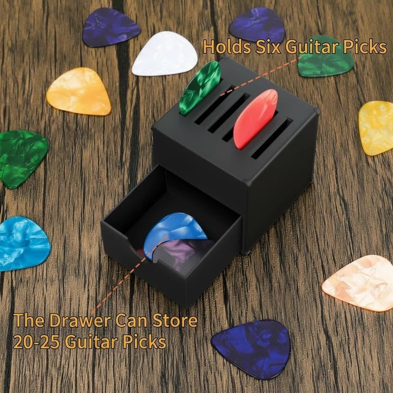 JYCSTE Guitar Pick Holder with Storage Box, Guitar Amp Model Guitar Picks Holder with 5 Celluloid Guitar Picks - Funny Gifts for Musicians and Guitarists - Image 4