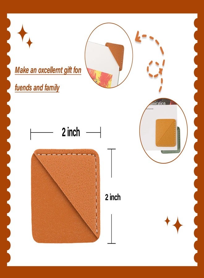 Wayzton Leather Corner Bookmark, 6 Pcs Square Page Book Marks for Women, Kids, Book Accessories for Reading Lover, Cute Handmade Book Reading Gift for Book Lovers - Image 2
